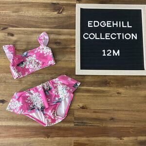 NEW Edgehill Collection Pink Hydrangea Bikini Set 12M